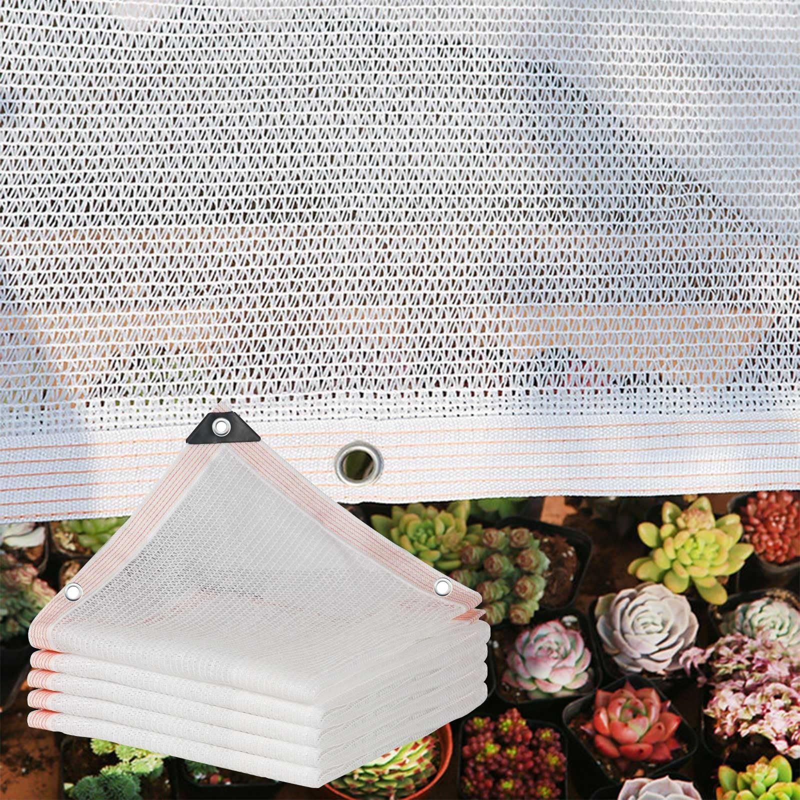 Premium Garden - Red de protección UV al 55 % con ojales, versátil para plantas y pollos, lona de malla blanca para invernadero, 3 x 3 pies a 30 x 40 pies (6 x 60 pies)