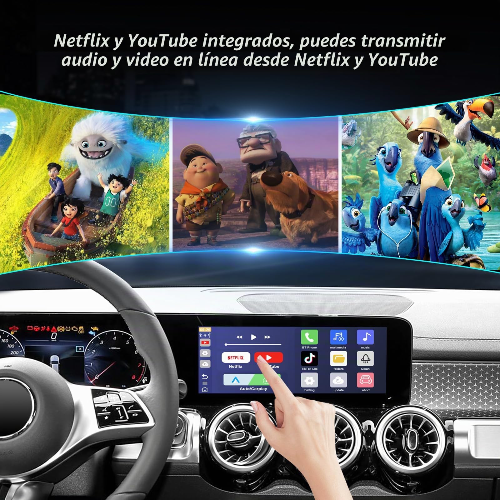 CarPlayBox inalámbrico con tarjeta Netflix/YouTube/TF Convierte CarPlay con cable en un adaptador inalámbrico para coche CarPlay con cable de fábrica