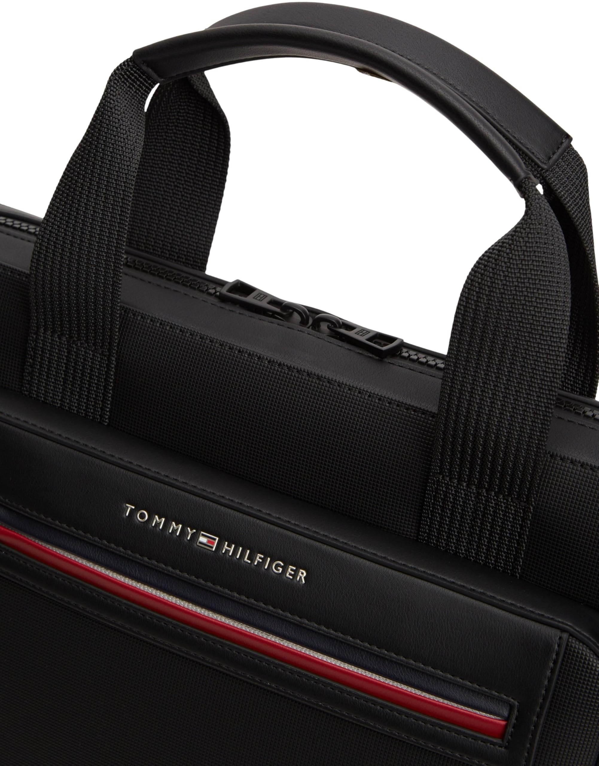 Tommy Hilfiger Sac d'ordinateur Th Foundation AM0AM14158 pour homme, noir (noir), taille unique
