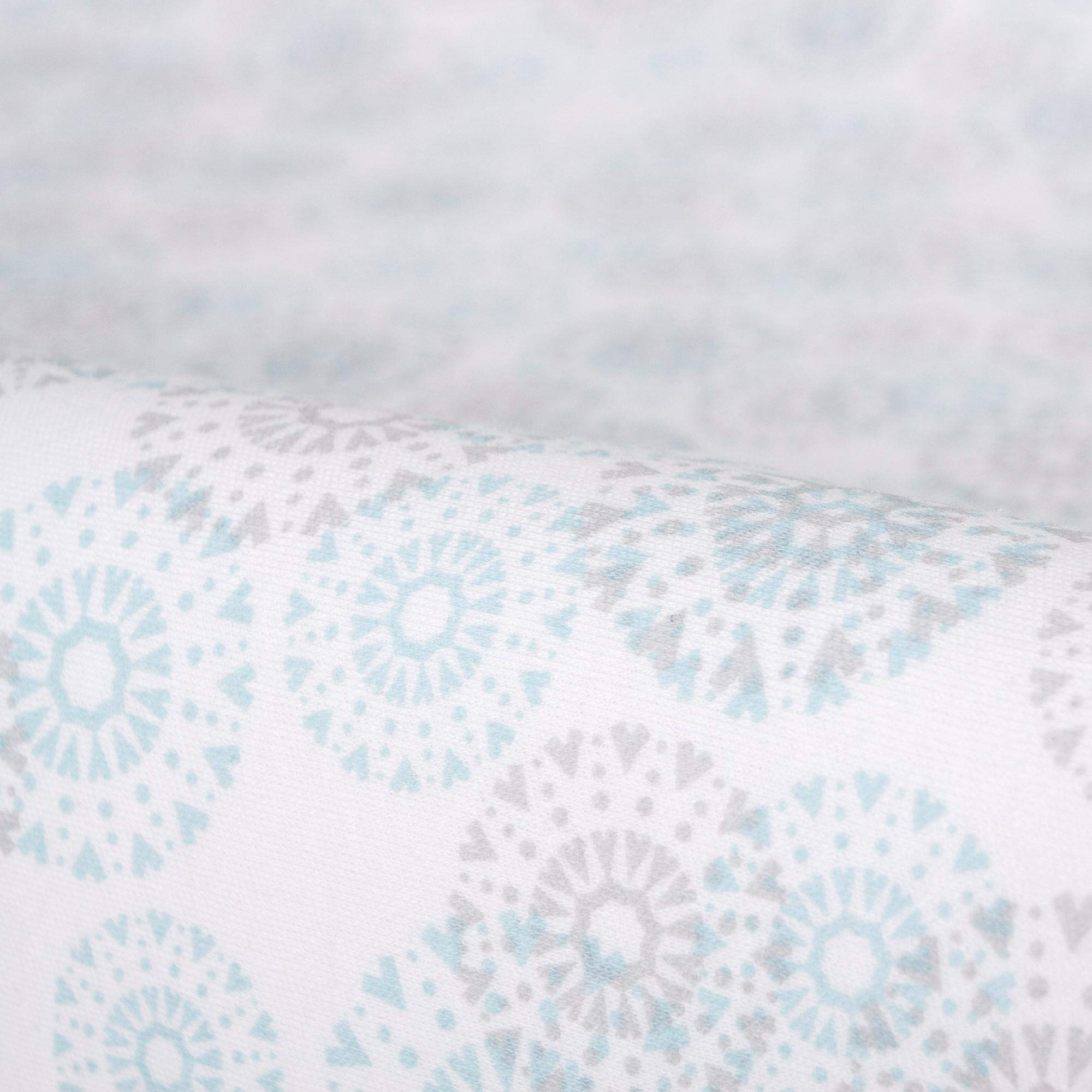 Ceba Baby Bezug für Wickelauflage - 2er Set Wickelauflagenbezüge für den 2-Keil Wickelmulde 50x70 / 50x80 cm - Überzug für Wickelunterlage - Baumwolle, extra dick und kuschelig - Hellgrau + Dande