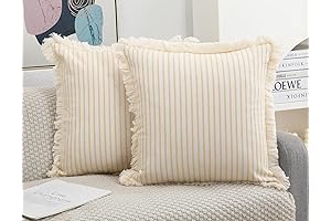 Pale Yellow Boho Throw Pillow Covers