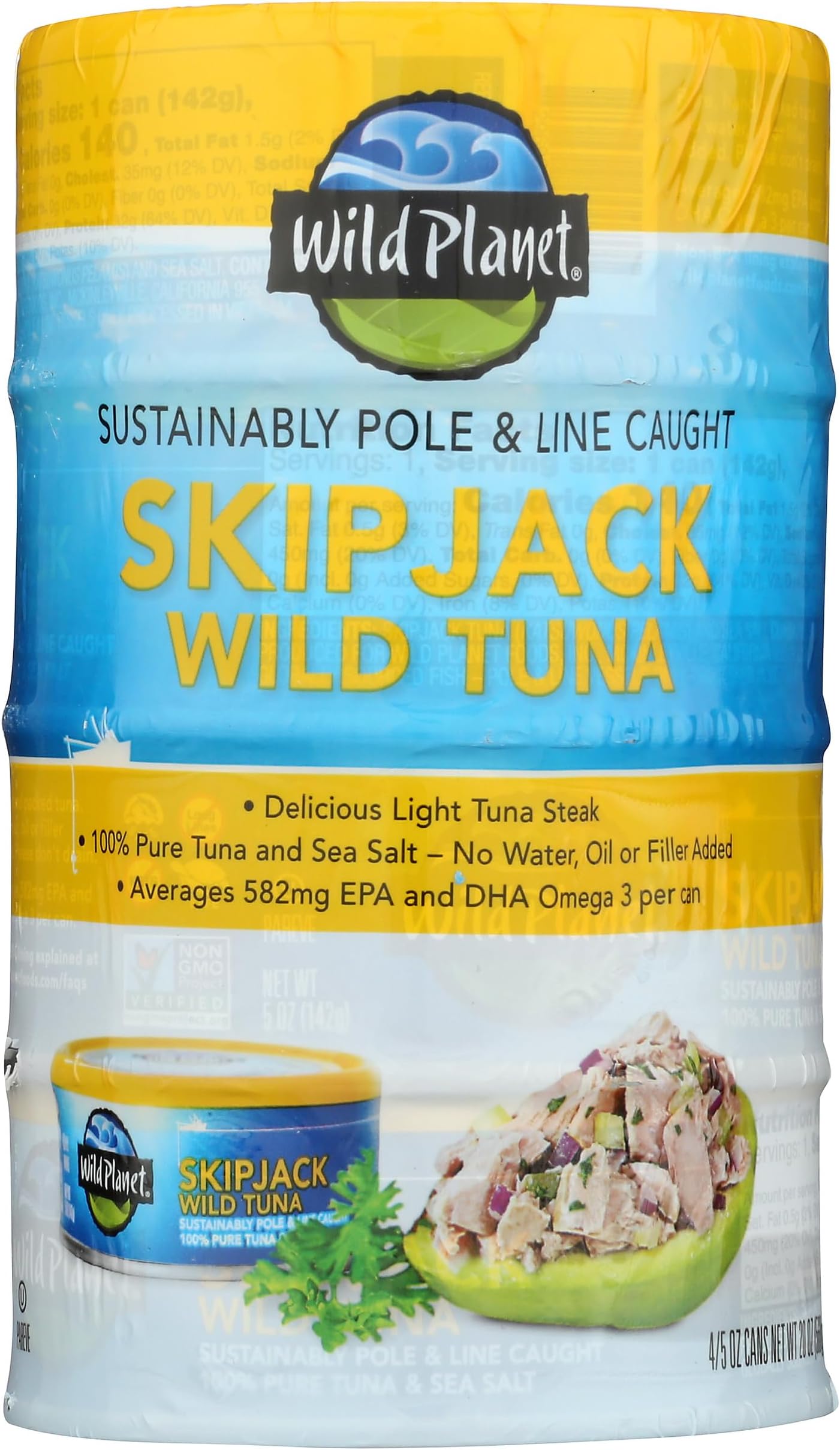 Amazon.com : Wild Planet Wild Skipjack Light Tuna, Sea Salt, 5 oz ...