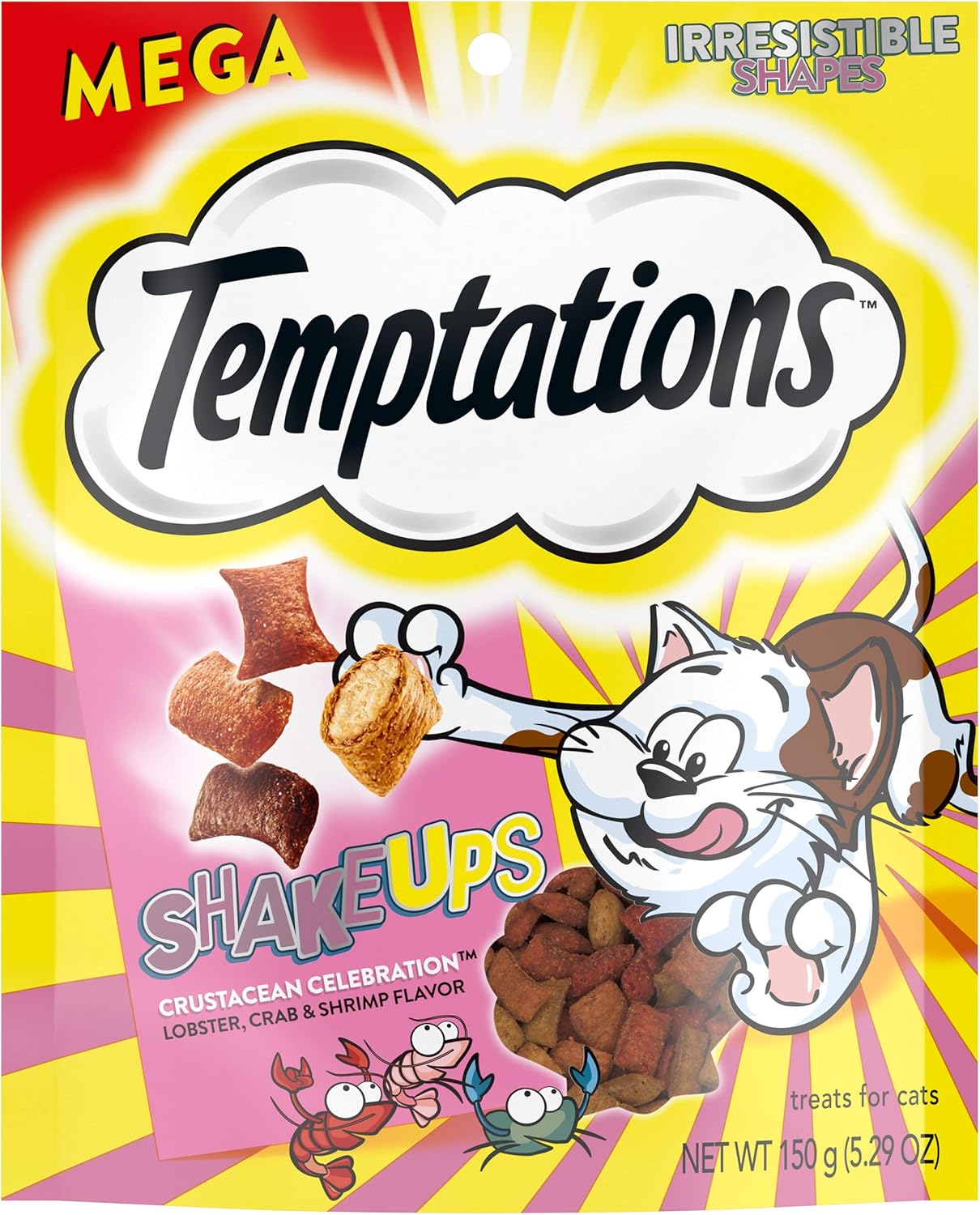 Temptations ShakeUps Crunchy and Soft Cat Treats, Crustacean Celebration Flavor, 5.29 Oz Pouch : Pet Supplies