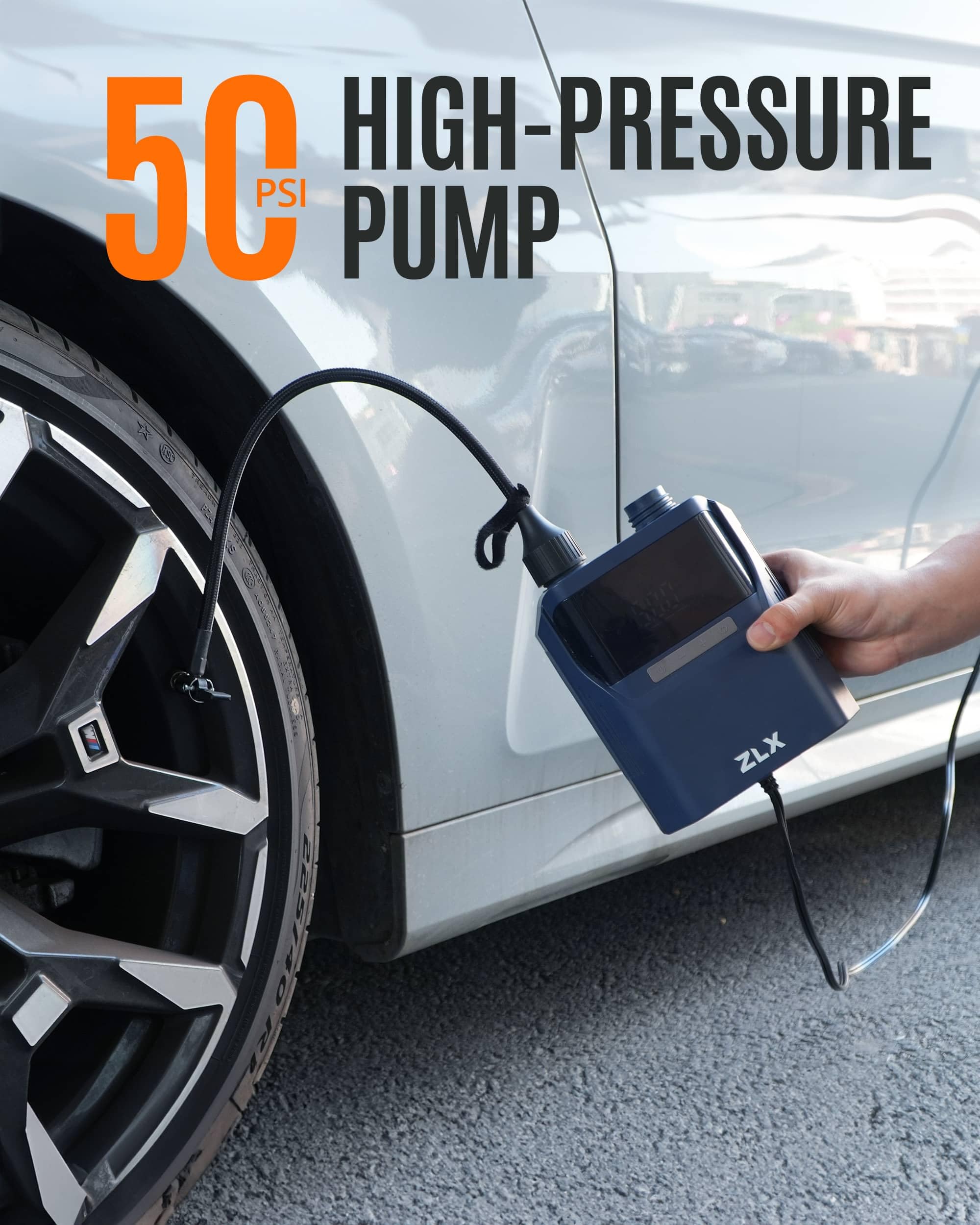 Pompe Électrique Sup ZLX, Pompe à Air Électrique pour Sup 50 PSI, Accessoire Haute Pression à Double Étape pour Planche de Stand Up Paddle Gonflable