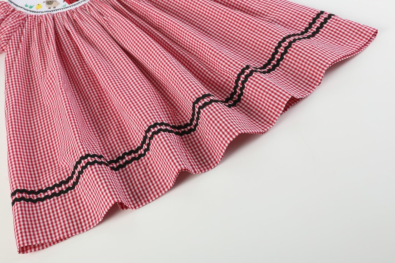 Lil cactus Baby and Girls Gingham Smocked Bishop Dress