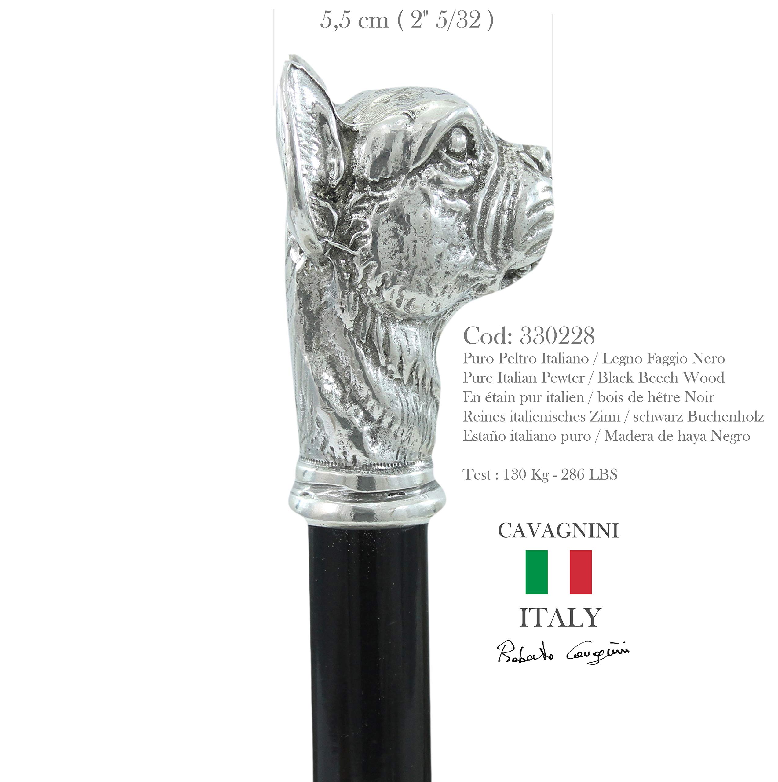 Cavagnini Bastón de Paseo Hombre Elegante en Madera para Bodas de Lujo Novio en estaño cincelado Made in Italy.