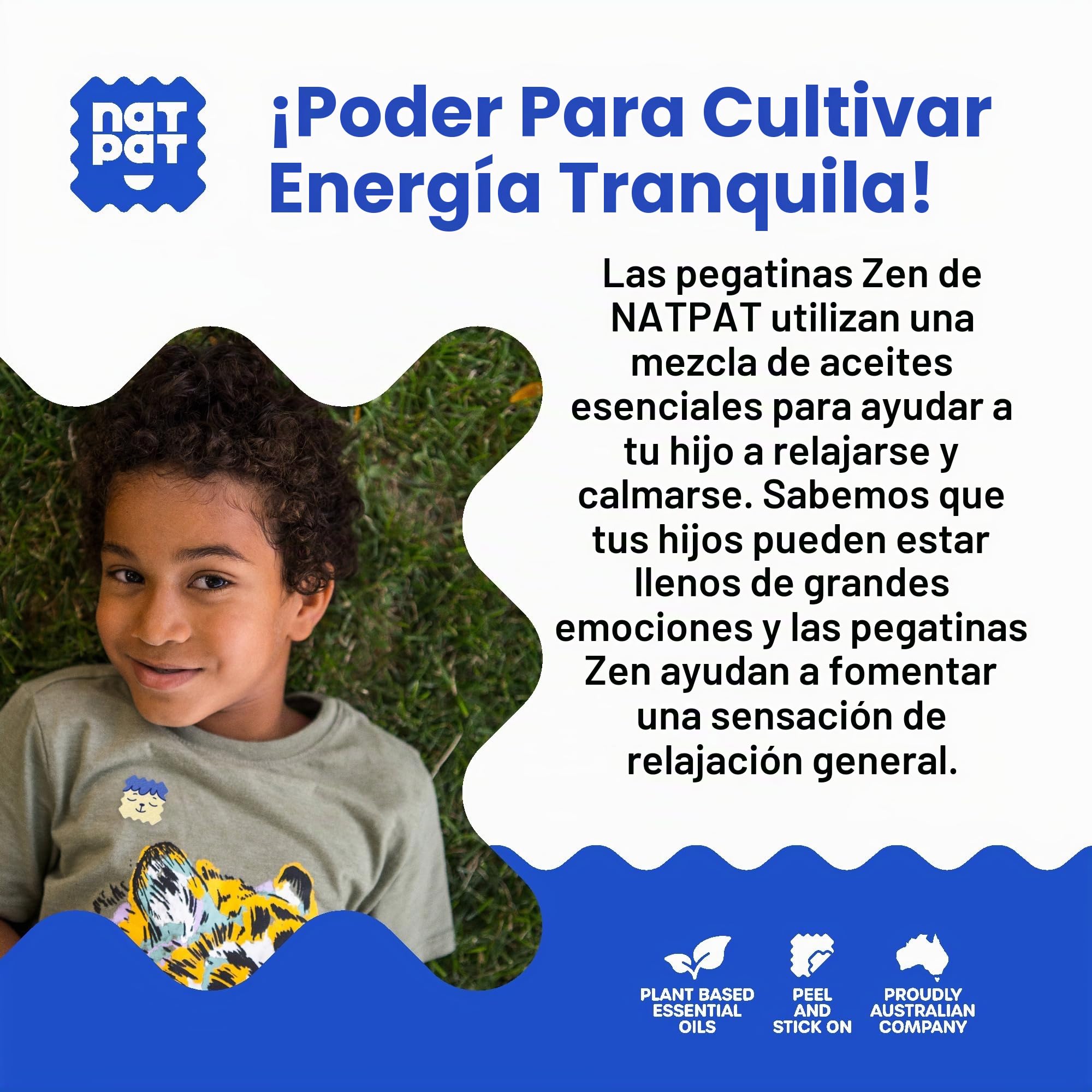 The Natural Patch Co. ZenPatch pegatinas para calmar los espíritus para niños y adultos (paquete de 24) - El parche natural - Libre de drogas, apoyo al estado de ánimo para la relajación | BuzzPatch - Parche natural para relajación, calma y regulación de