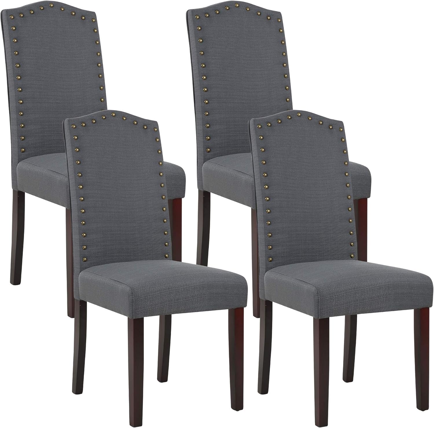 Buy High Back Fabric Upholstered Parsons Dining Chairs With Nailhead Trim Set Of 4 Buy High Back Fabric Upholstered Parsons Dining Chairs With Nailhead Trim Set Of 4