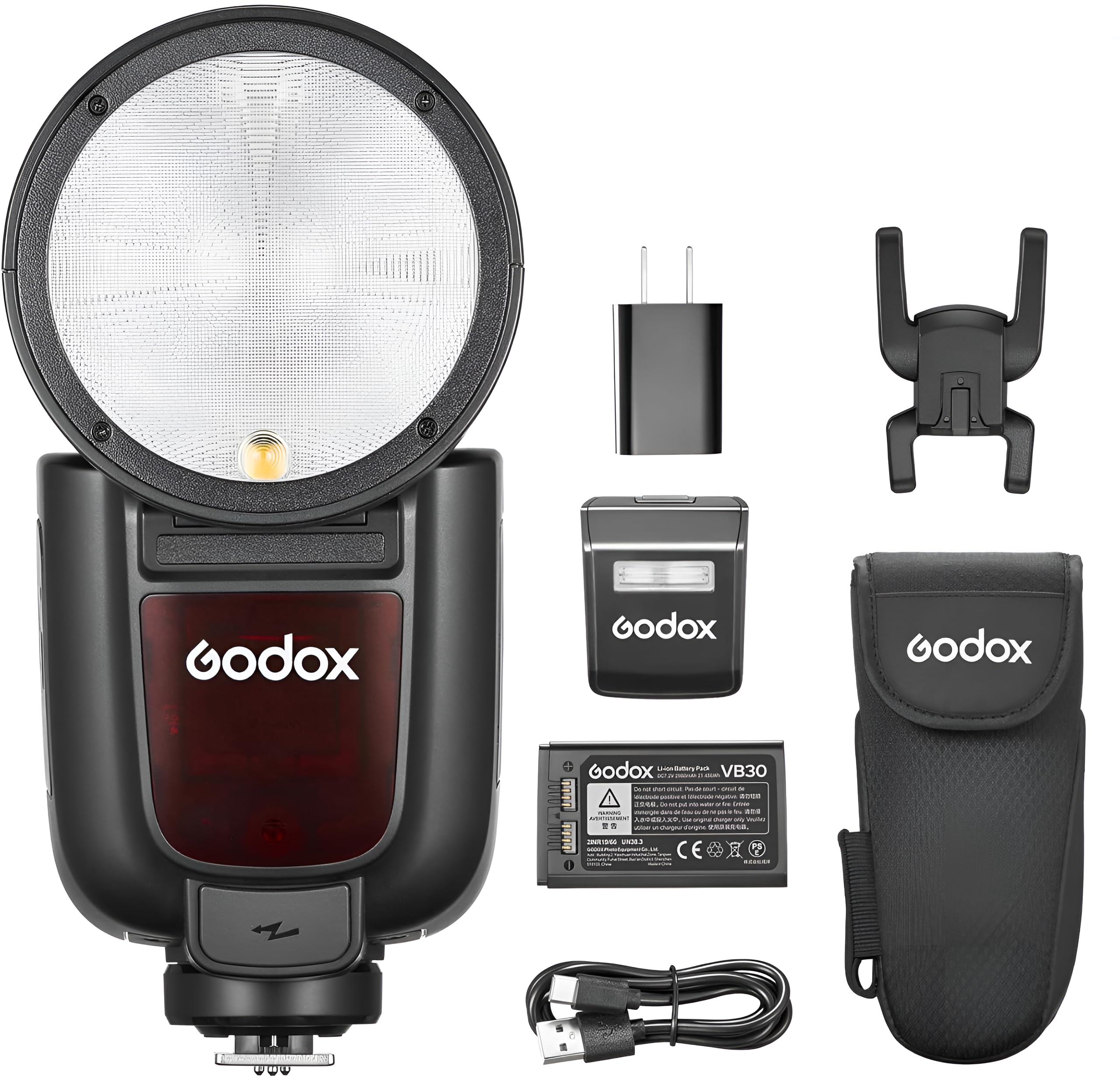 GODOX V1 Pro V1Pro-O Round Head Camera Flash for Olympus Panasonic, TTL 2.4G Wireless HSS 1/8000s, Detachable Sub Flash, 2980mAh Li-ion Battery, Support Type-C Charge, 10 Levels LED Modeling Lamp-image-25