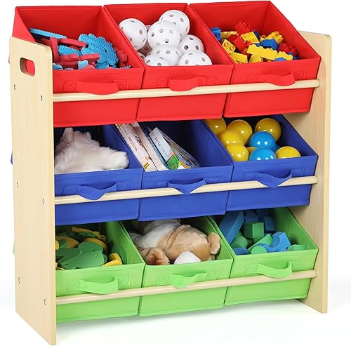 Miniatura 3 de Humble Crew - Organizador de juguetes para niños, 9 cubos de almacenamiento de tela, 24 pulgadas de alto, primario