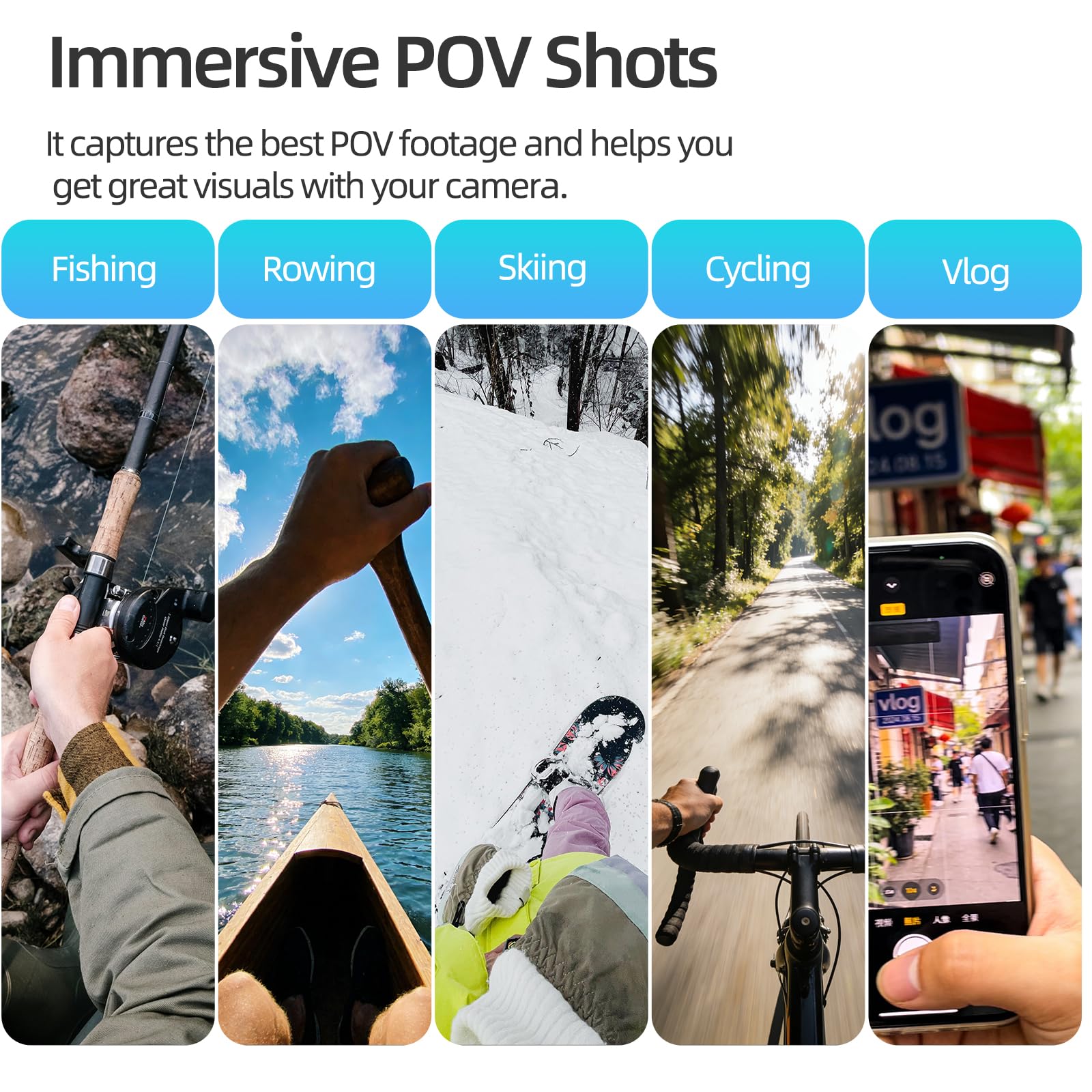 Support de Cou Réglable pour DJI Osmo Pocket 4/3 - Harnais de Poitrine POV Flexible avec Adaptateur à dégagement Rapide (Noir)