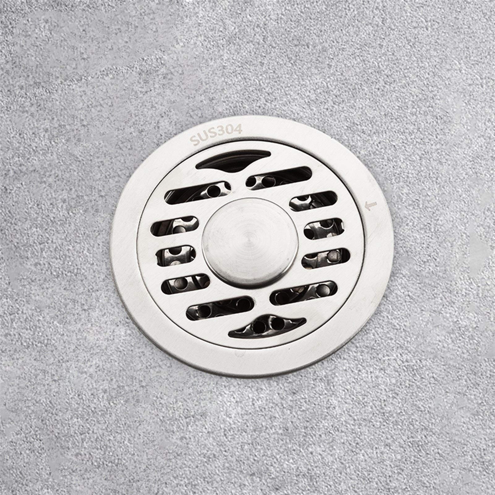 Desagüe de Suelo con Inserto Redondo, Rejillas para desagüe de Ducha de baño, desagüe de Suelo, desagüe Simple, Invisible, antiolor