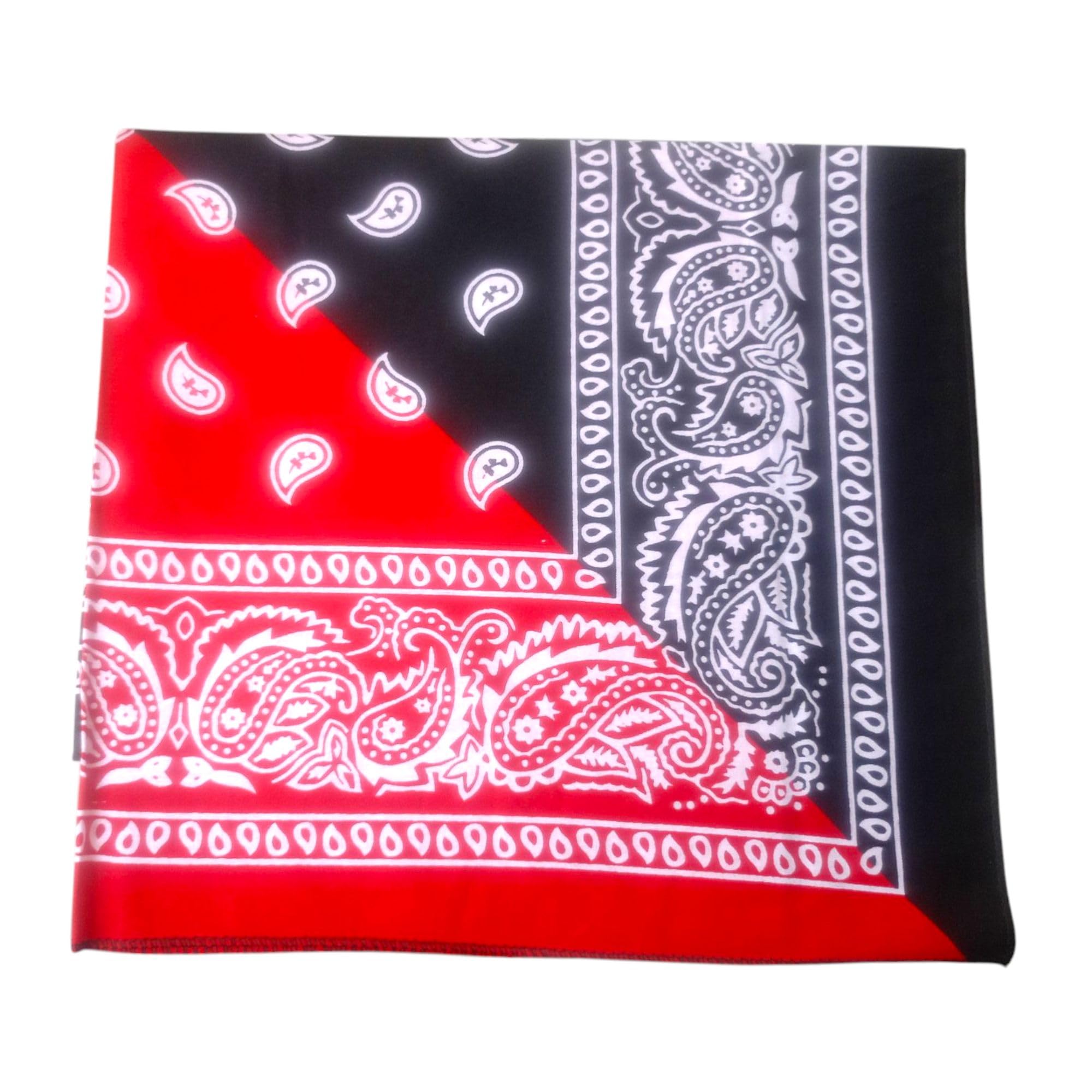 Black Red Double Color Printed Bandana Face Cover/Handkerchief Rumal Mask, Sports Scarf, Headband for Men's Women's (Size 22 * 22 Inches) Pack of 1-image-16