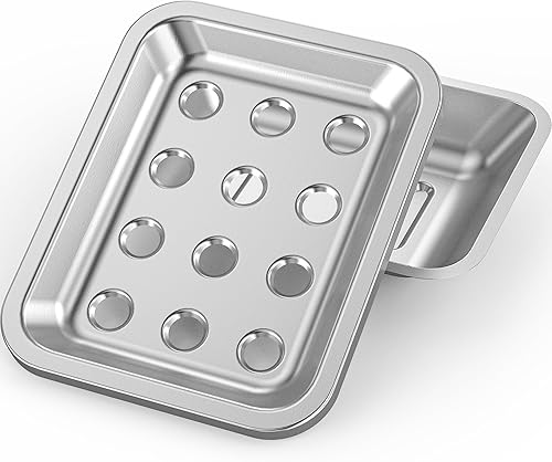 Jabonera de acero inoxidable altamente confiable y duradero, soporte de jabón de metal de doble capa con bandeja de drenaje para baño, ducha de