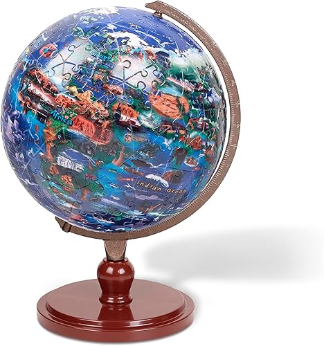 Full Cycle Our Planet - Juguete de aprendizaje 3D de rompecabezas - 240 piezas - Incluye soporte de exhibición - Mapa del mundo globo para niños -