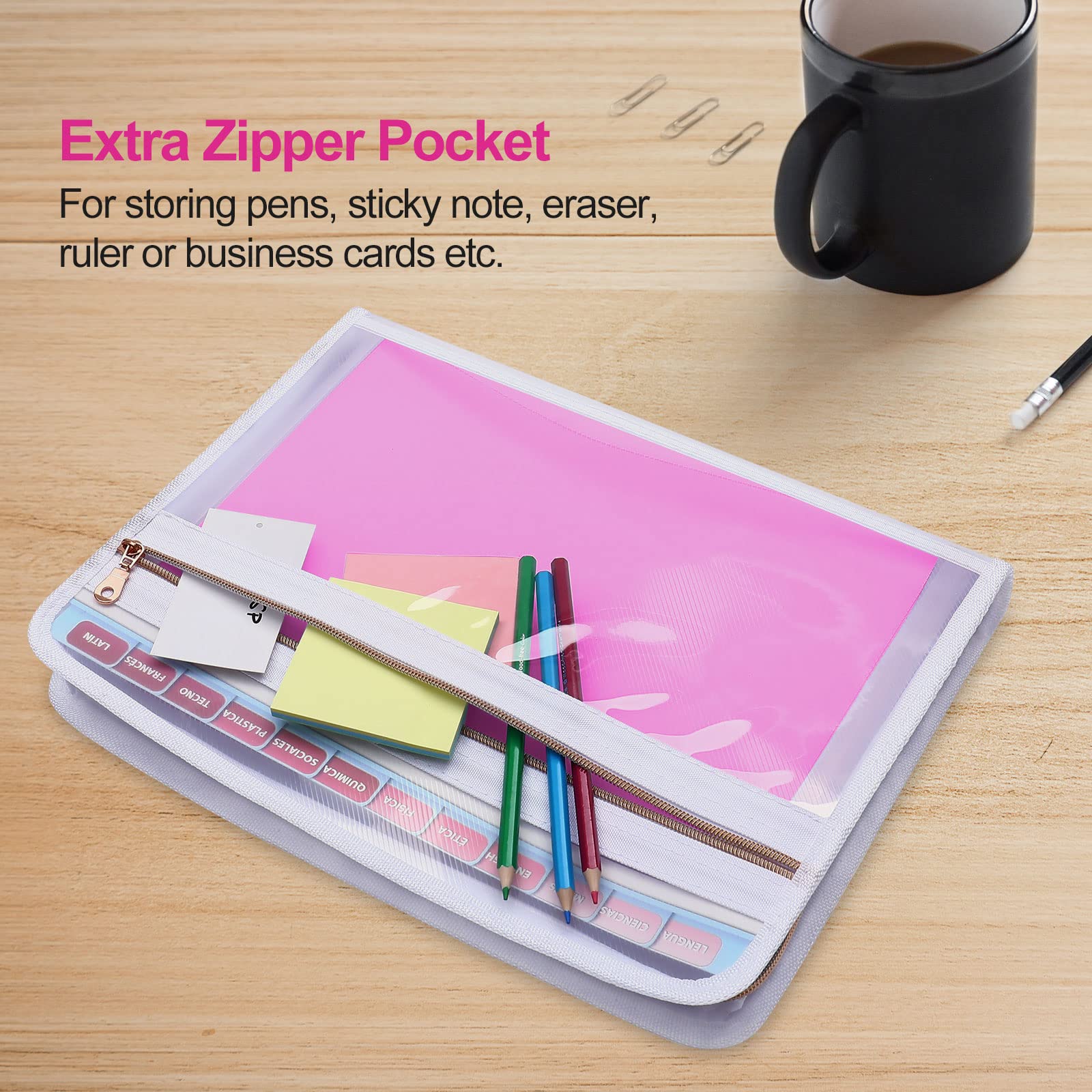 BAZIC - Carpeta De Archivos Expandible Con 5 Bolsillos Con Pestañas