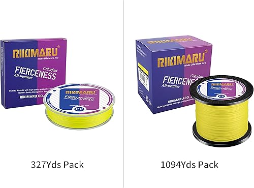 Miniatura 8 de RIKIMARU - Sedal de pesca trenzado, resistente a la abrasión, superlínea con cero elasticidad y baja memoria, diámetro extrafino, 327 - 1094 yardas,