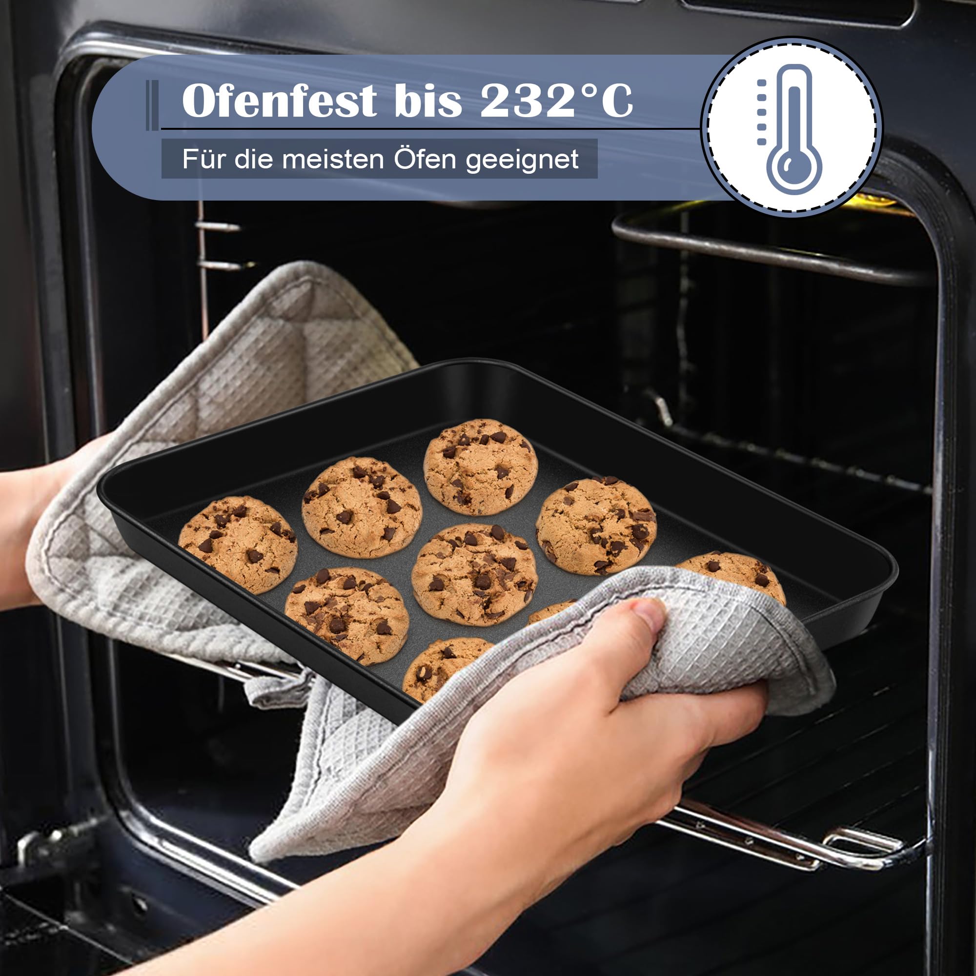 Joyfair Teglia da forno quadrata da 22,9 cm, in acciaio inox con coperchio, grande tortiera ideale per lasagne e brownie di manzo, sana e durevole, finitura opaca e lavabile in lavastoviglie