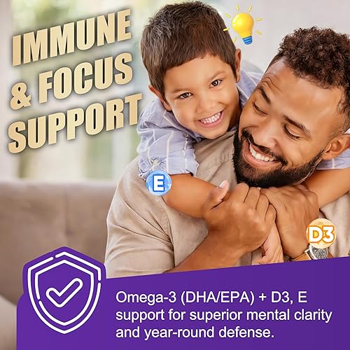 Miniatura 4 de Gomitas de glicinato de magnesio de 500 mg – Magnesio con omega-3, cúrcuma, vitamina D3 y E Masticables suaves de glicinato de magnesio