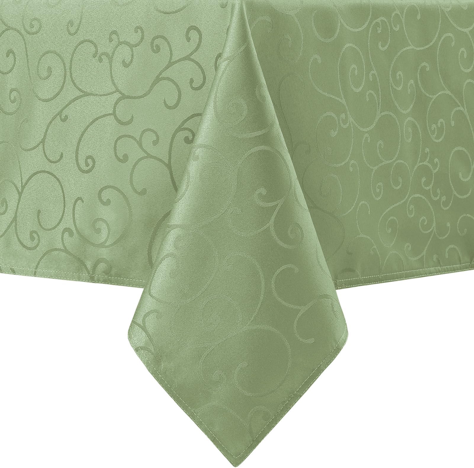 Romanstile square Spring & Easter Green Table Cloth Wipe Clean 140x200 cm – Elegant Vine Pattern for Balcony, Garden, Terrace, Outdoor Dining, Seasonal Table Decoration,Summer,Coffee Table