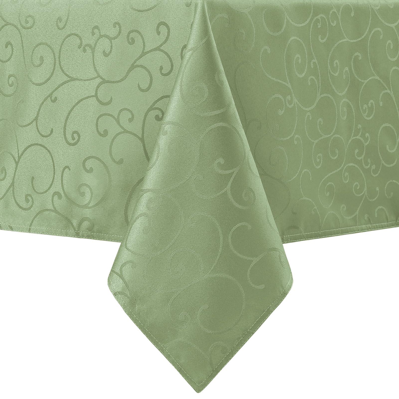 Romanstile Tischdecke abwaschbar 140x240 cm Outdoor Hellgrün rechteckig Damast-Jacquard Table Cloth Tischdecken Tischtuch Deko für Ostern Garten Partys im Freien Geburtstag Party Frühling
