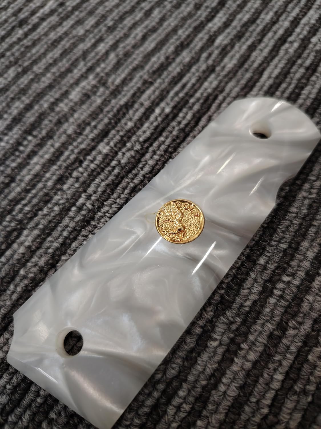 1911 Grips Full Size,White Pearl,Black Pearl,Bonded Ivory,Brown Pearl,Silver,Gold Horse Medallion,Fits Colt,Kimber,Springfield,Rock Island.etc,Government Commander Models