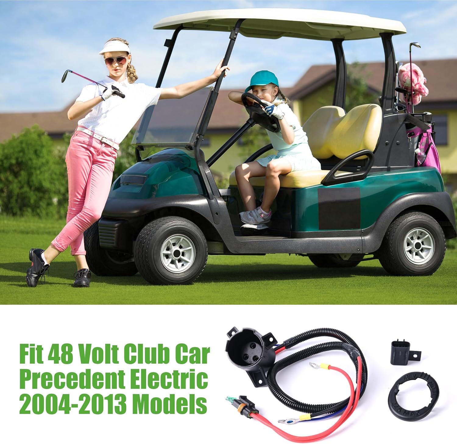 Charger DC Receptacle for Club Car Precedent 2004-up Electric Carts, Replaces OEM 103375501