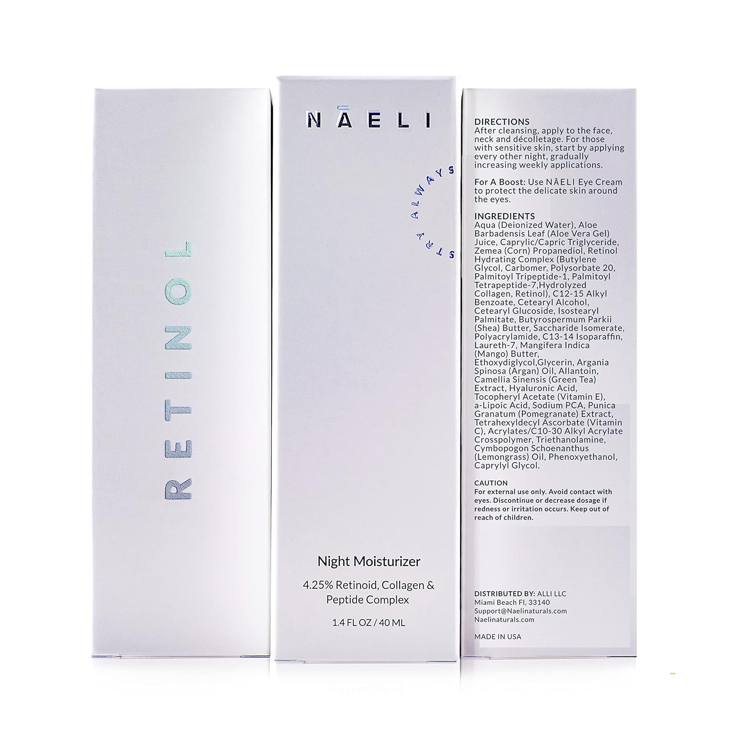 NAELI Retinol Night Moisturizer & Gentle Facial Cleanser Set – Natural Anti Aging Skincare Gift for Women & Men, Reduces Wrinkles, Improves Skin Texture, Soothes & Hydrates.