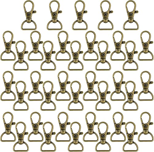 Vista 14 de Hotop 35 piezas de cierres giratorios para llavero, gancho de clip de metal de langosta con anillos en D para llavero, bolso, hardware, proyecto
