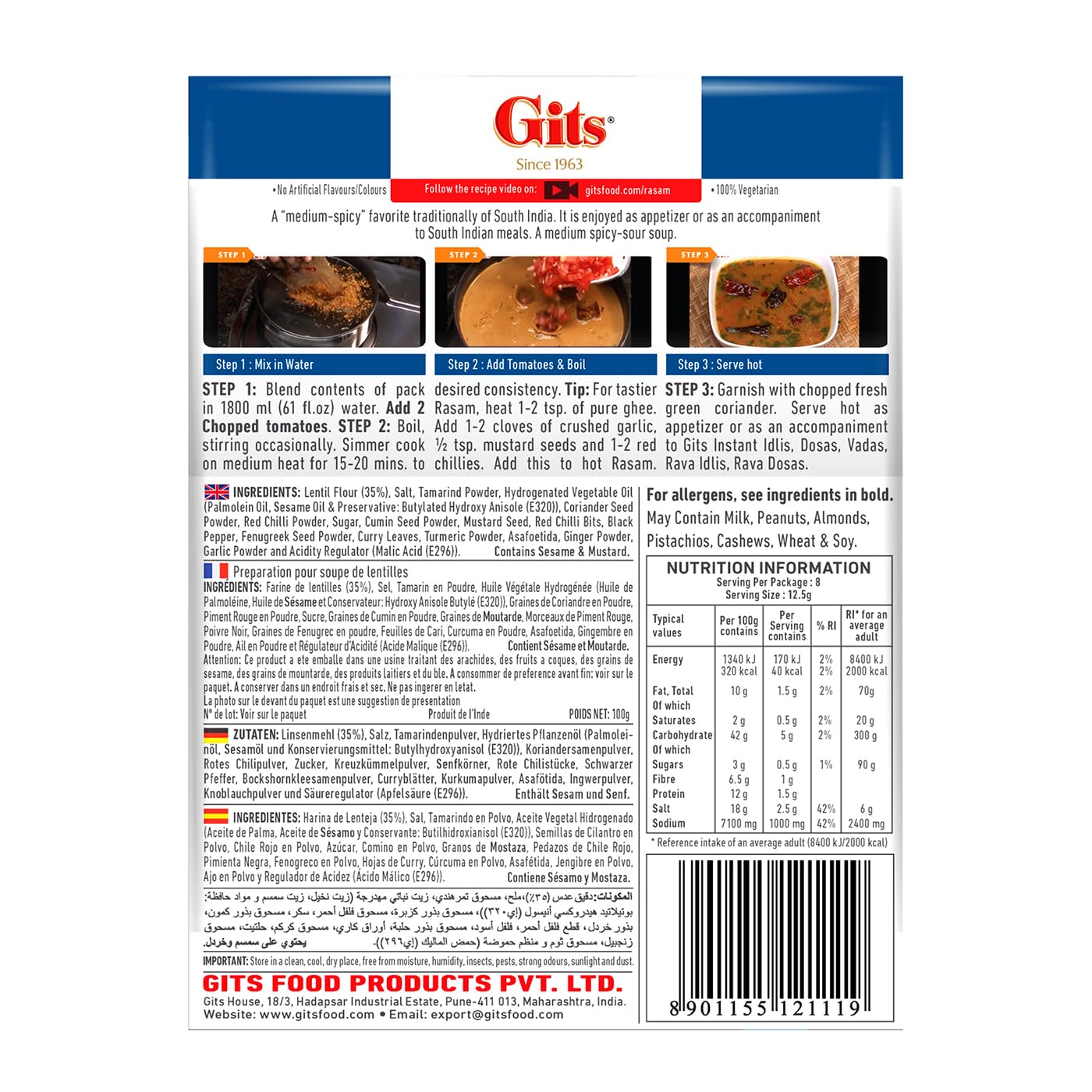 Gits Alpen Rasam Mix, 3.5 Ounce