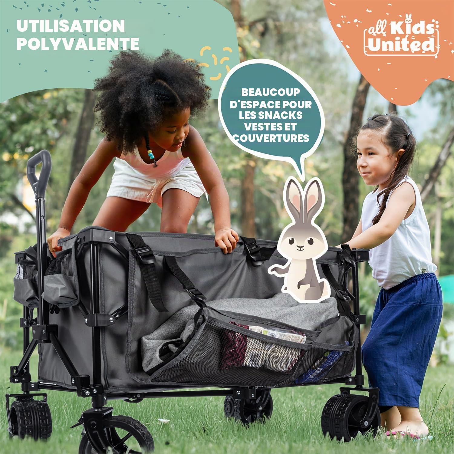 Chariot pliable avec toit bleu-gris poussette de plage avec poches et siège à 2 places roulette avec freins pivotante 360° charge 120 kg pour enfant - Gamm vert Chariot pliable avec toit bleu-gris poussette de plage avec poches et siège à 2 places roulette avec freins pivotante 360° charge 120 kg pour enfant - Gamm vert