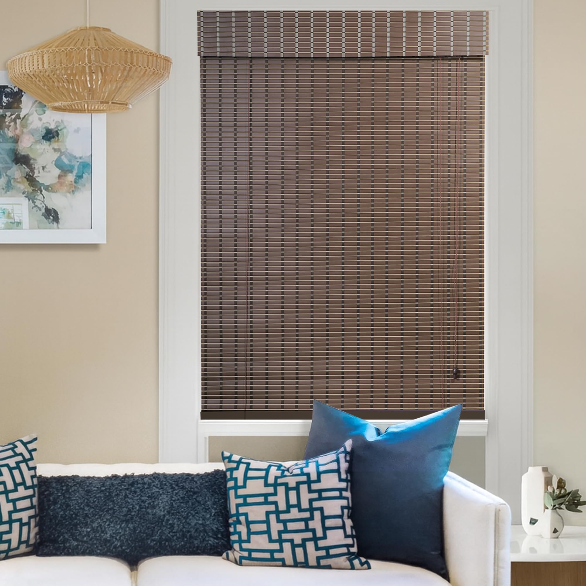 Mr.Chickwala Light Filtering & Cooling PVC Exterior & Interior Window Blind for Balcony and Outdoor Area - Sun Shade, Heat Reducing, Rain Resistant Choclate Brown (4Feet X 7Feet) 3