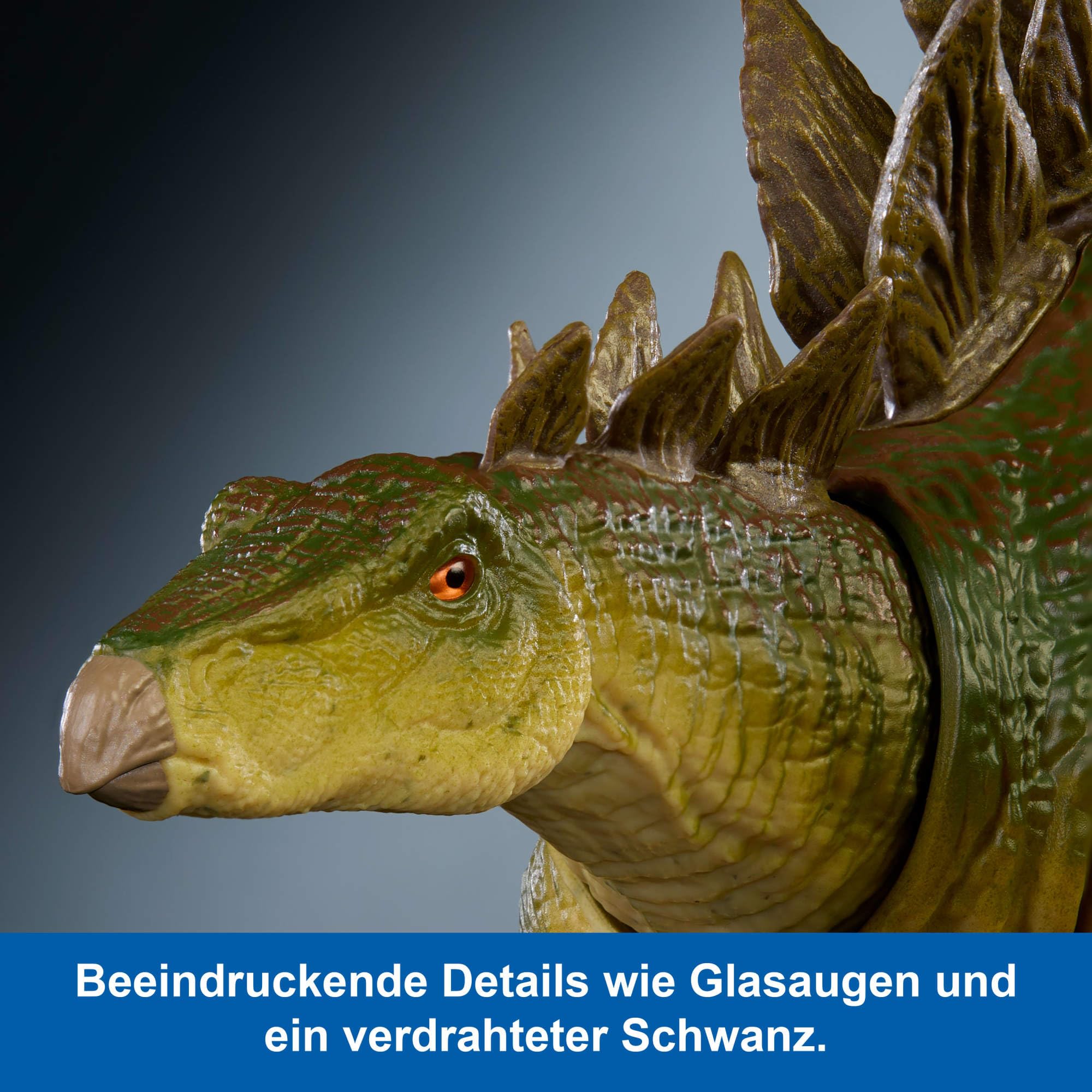 Mattel Jurassic World Hammond Collection Actionfigur, Vergessene Welt Jurassic Park Stegosaurus, extragroßes Herbivor-Dinosaurierspielzeug, JCH08, grün