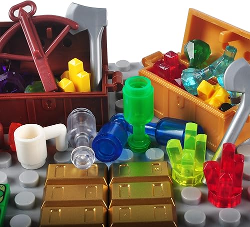 Miniatura 4 de Juego de accesorios del tesoro, bloques de construcción, lingotes de dinero, barra de oro, joyería de ladrillos de construcción, juego de