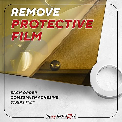 Miniatura 5 de Espejo acrílico dorado de plexiglás de 24 x 12 pulgadas, espejo de esquina afilada inastillable, lámina de plexiglás dorado, espejos de plástico