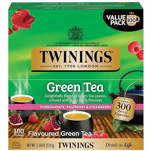 Miniatura 147 de Twinings Bolsas de té de hierbas de menta pura, envueltas individualmente, 100 unidades (paquete de 1), sabor a menta fresca, naturalmente sin