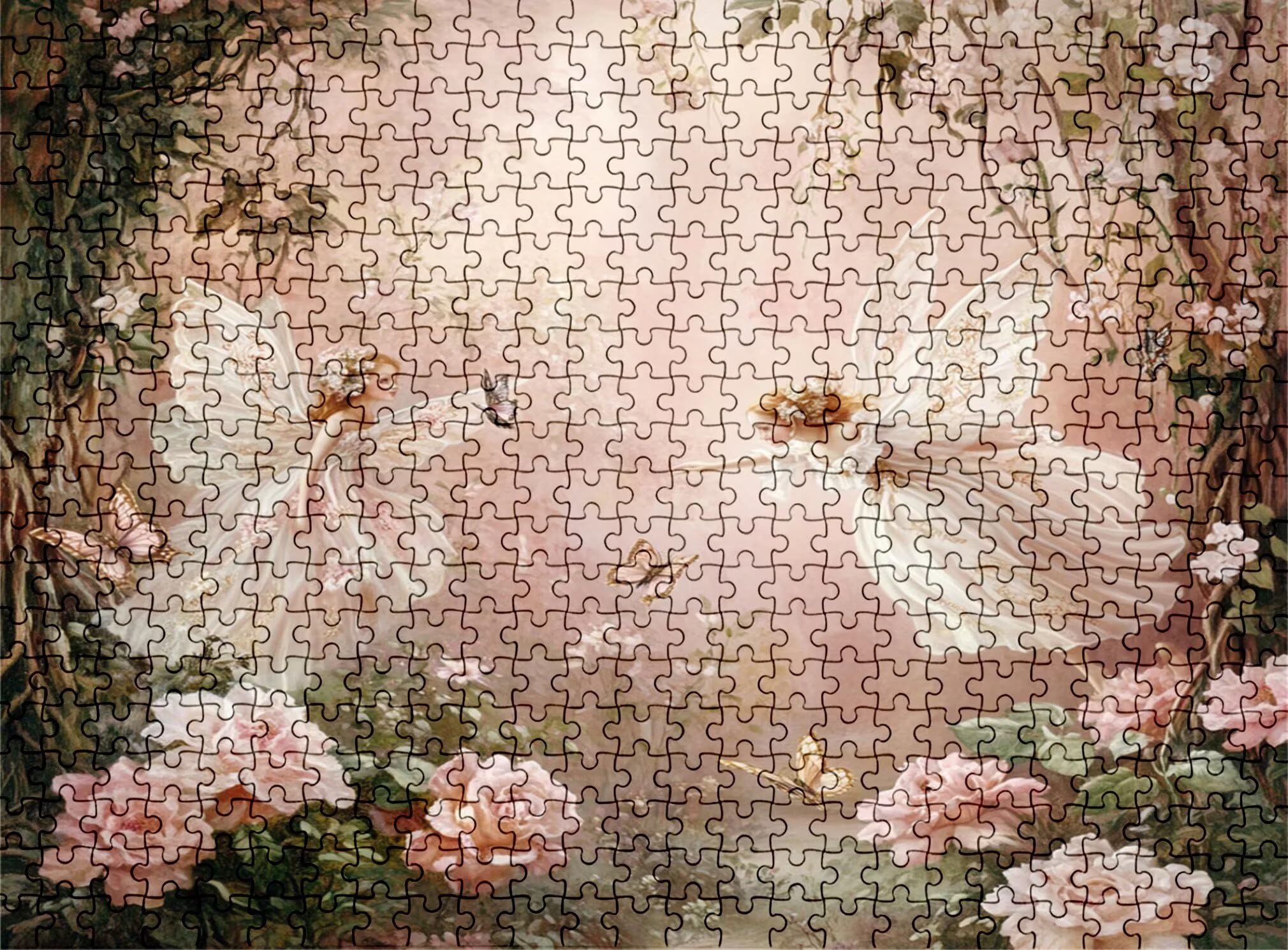 Puzzle 4000 elementów, drewniane puzzle dla dorosłych, różowe anioły, Impossible, klasyczne puzzle 141,5 x 87,5 cm, gra rodzinna, redukcja stresu, gra myśląca, dla miłośników puzzli, w0-185