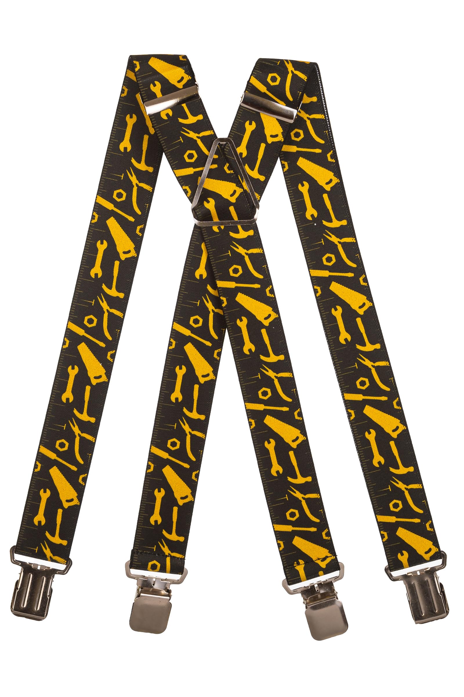 Olata Heavy Duty Tool Pattern Braces/Suspenders - Black, 4cm - X-Shape (Adjustable Centre)