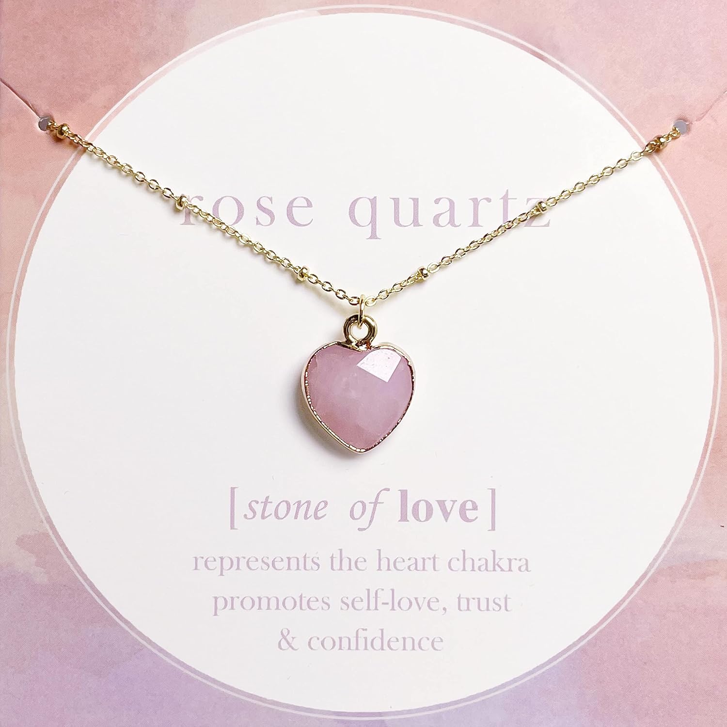 Amethyst Heart Crystal Necklace Rose Quartz Healing Crystals Birthstone Handmade Necklace Cute Elegant Women Necklaces Real Raw Crystal Jewelry Protection Crystal Pendant Necklace for Teen Gift