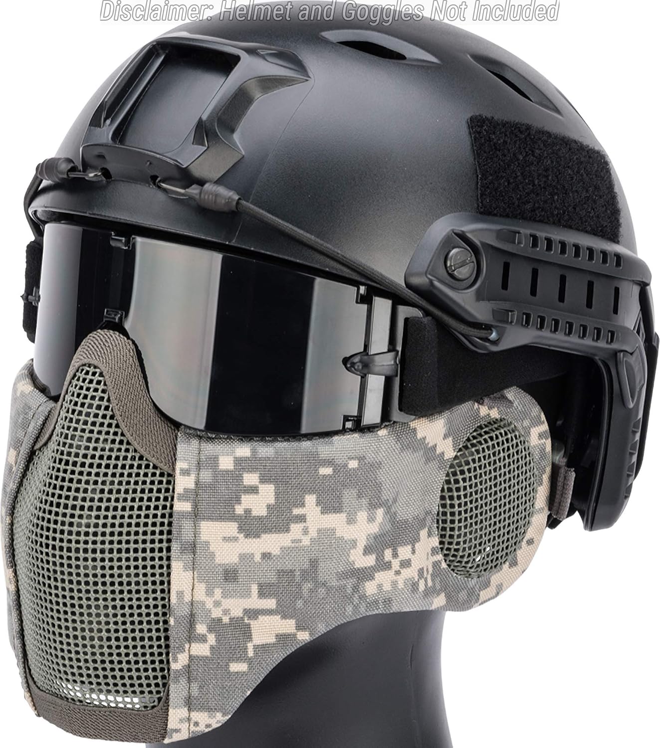 Evike Airsoft - Matrix Carbon Striker Mesh Face Pro w/Integrated Mesh Ear Protection (Color: ACU)