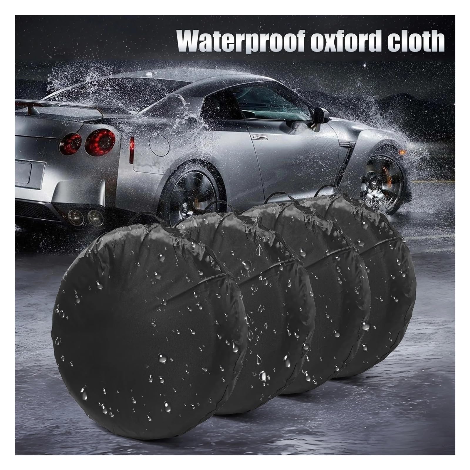 Auto-Ersatzreifenabdeckungen, 4 Stück, Ersatzreifenabdeckung, Radtasche, Ersatzrad, Reifen, Wetterschutz, Aufbewahrungsabdeckungen, Rad, Fahrzeugreifen, wasserdicht, (L)