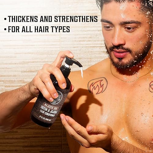 Miniatura 9 de Viking Revolution Spiced Vanilla - Juego de champú y acondicionador para hombre con biotina y aceite de jojoba, champú natural para el cabello y