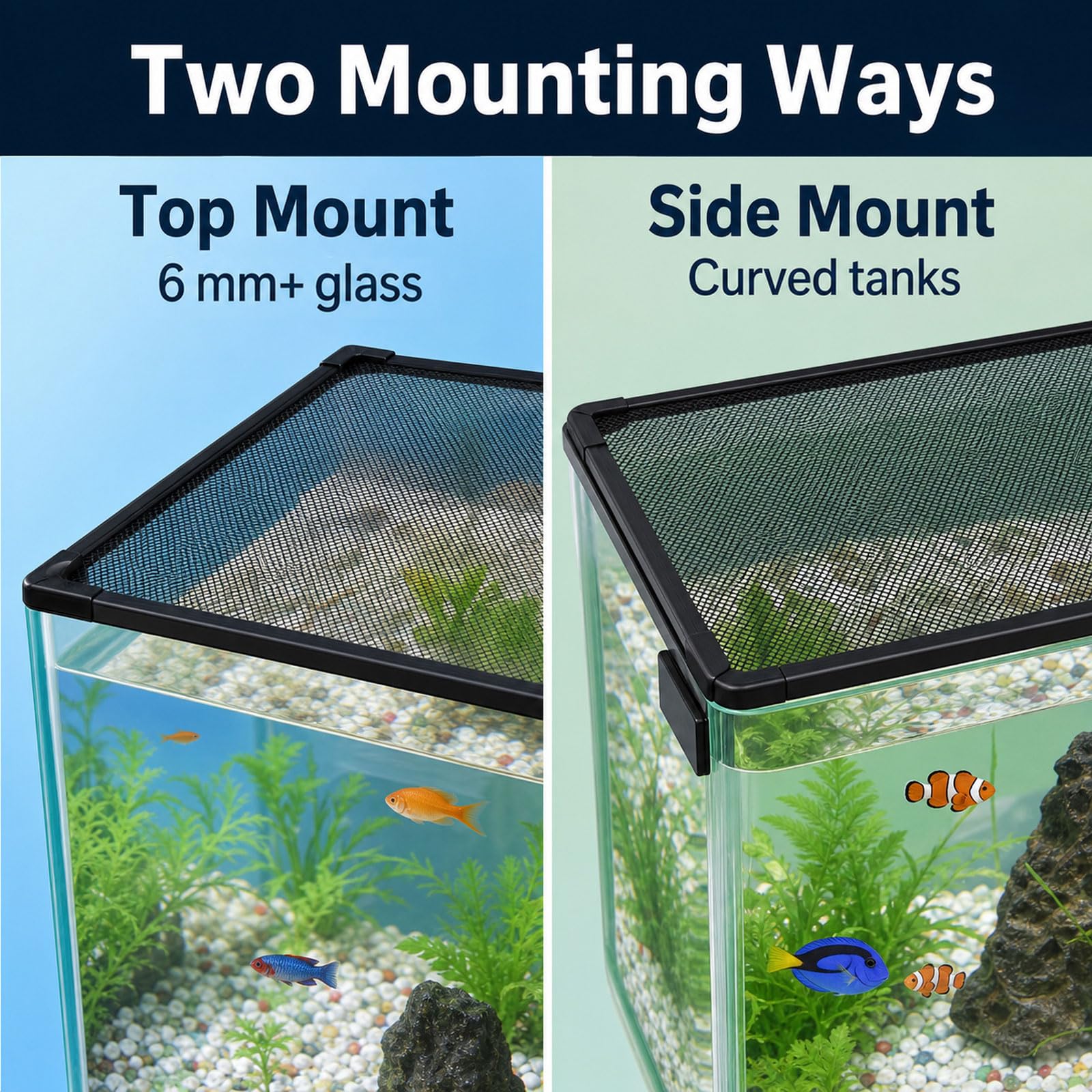 Aquariumabdeckung aus Netzgewebe,Magnetisches Aquarium Anti Spring Netz,Fischs Aquarium Anti-Jumping Netzabdeckung,Ventilation,Transparency,für Fischen und Reptilien