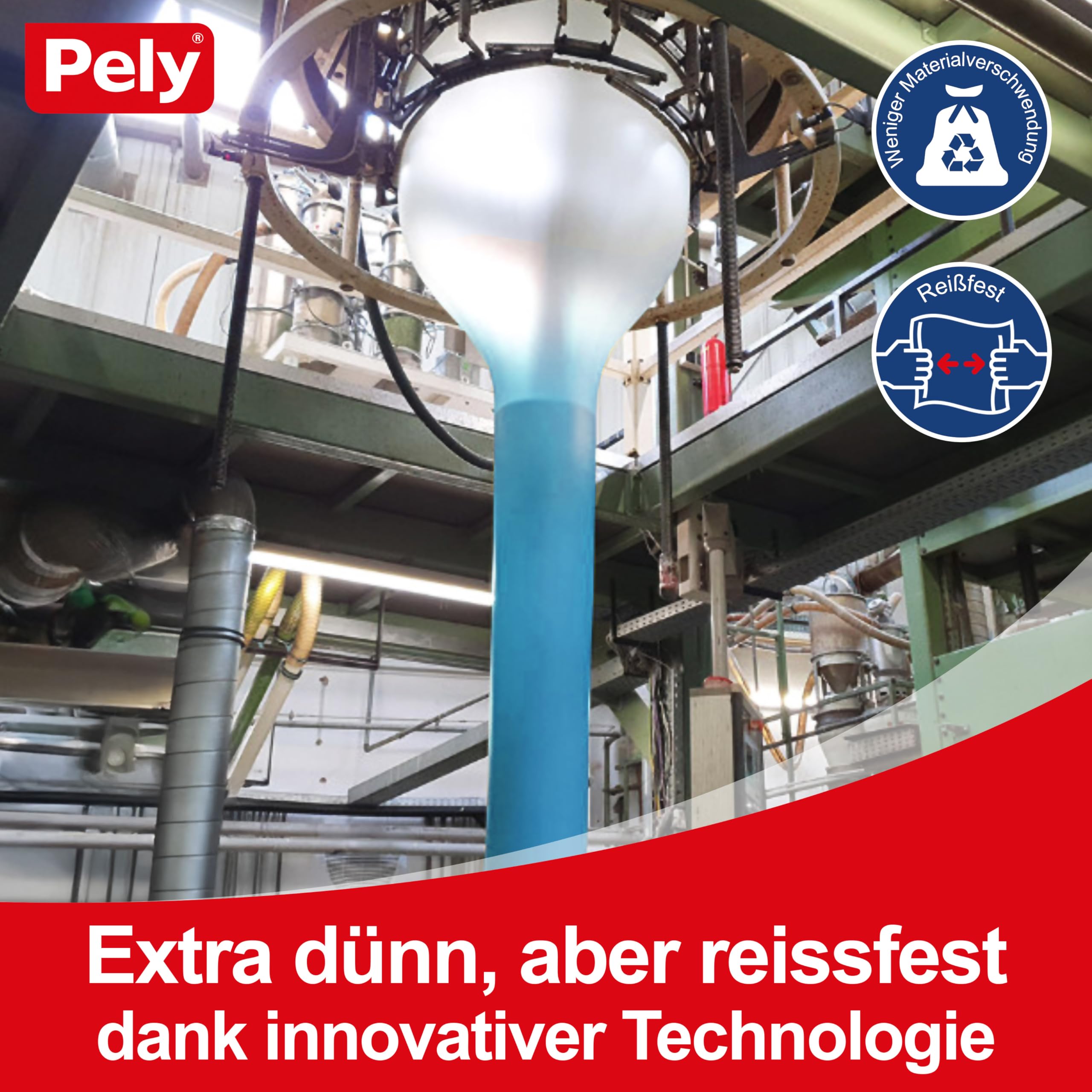 Pely Bolsas de basura de 60 litros (60 litros extra ancha), paquete de 17 x 11 unidades en cartón, para la eliminación de residuos residuales