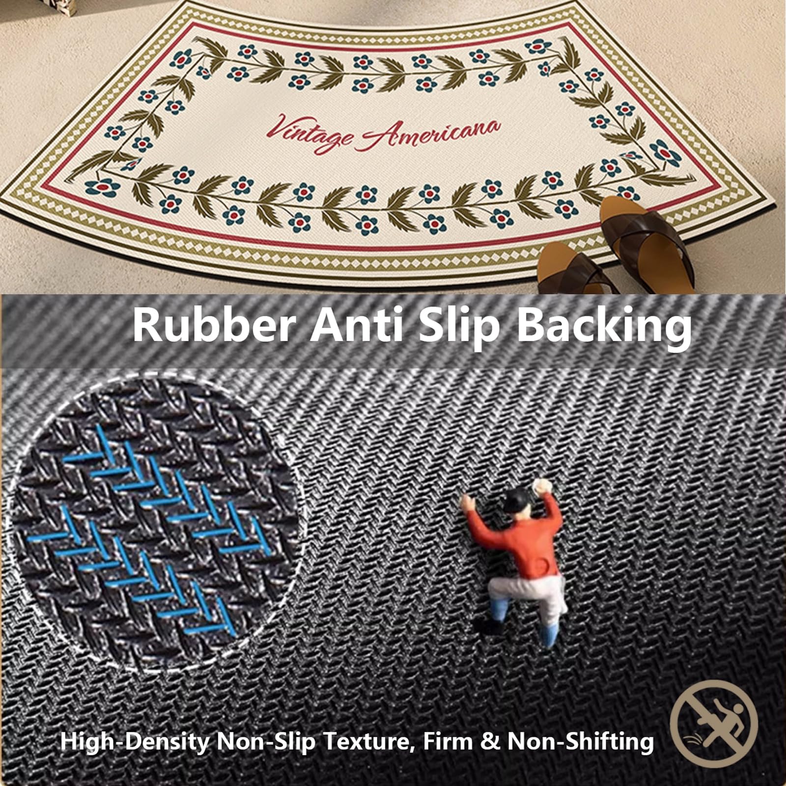 Tapis De Douche Angle Demi-lune - Absorbant, Séchage Rapide, Antidérapant - 45x75 Cm - Idéal Salle De Bain - 3