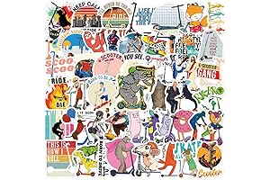 60Pcs Scooter Stickers Graffiti Aesthetics Cartoon Waterproof Vinyl