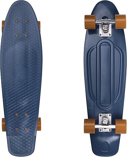 Retrospec Quip Mini Cruiser Skateboard 22.5" and 27" Classic Retro Plastic Cruiser Complete Skateboard with ABEC 7 Bearings and PU Wheels Compact