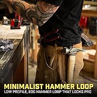 Vista 2 de Holstery HammerMaster Bucle Porta Martillo - Funda de Cinturón con Clip para Herramientas Sostiene Martillos, Hacha o Mazo