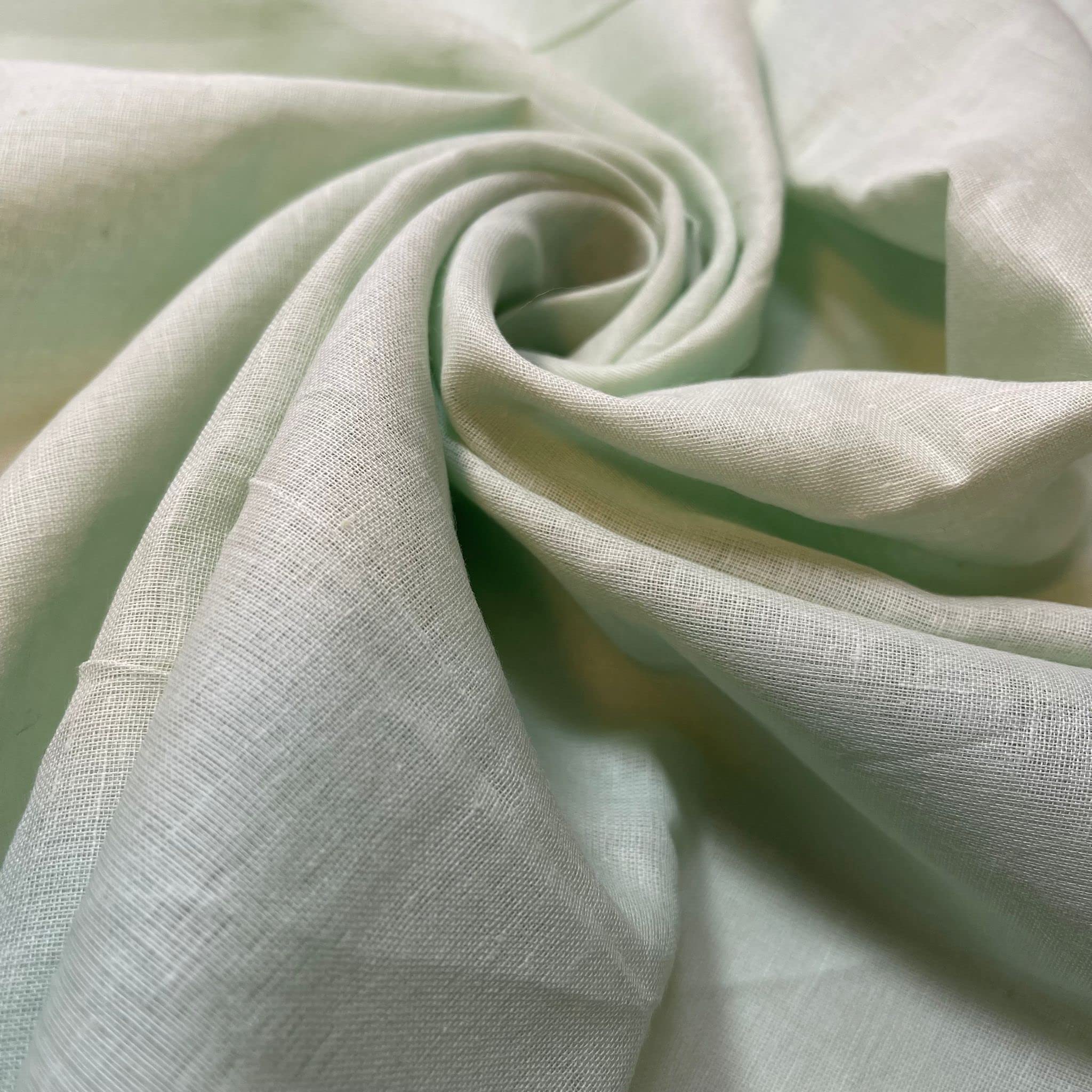 100% Cotton Soft Muslin Voile Cheesecloth Mulmul Fabric Draping Curtains 44" (2 Meter, Light Olive) — image 1