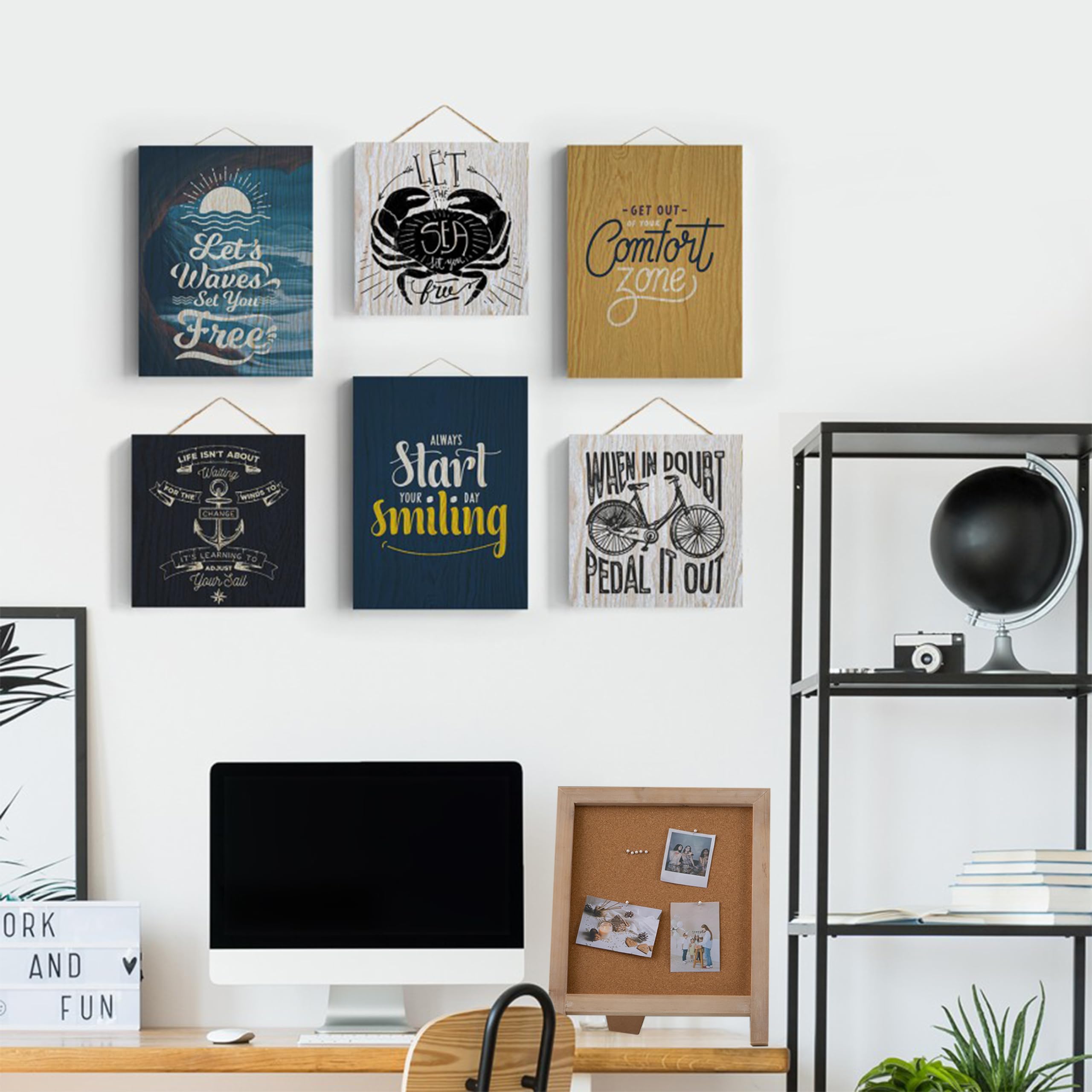 SOFE Small Cork Board With Stand, Desk Bulletin Board Wood Framed Pin Board, Farm House Vision Board Message Memo Display Board Freestanding, Country Style Notice Board For Home Office - View #2